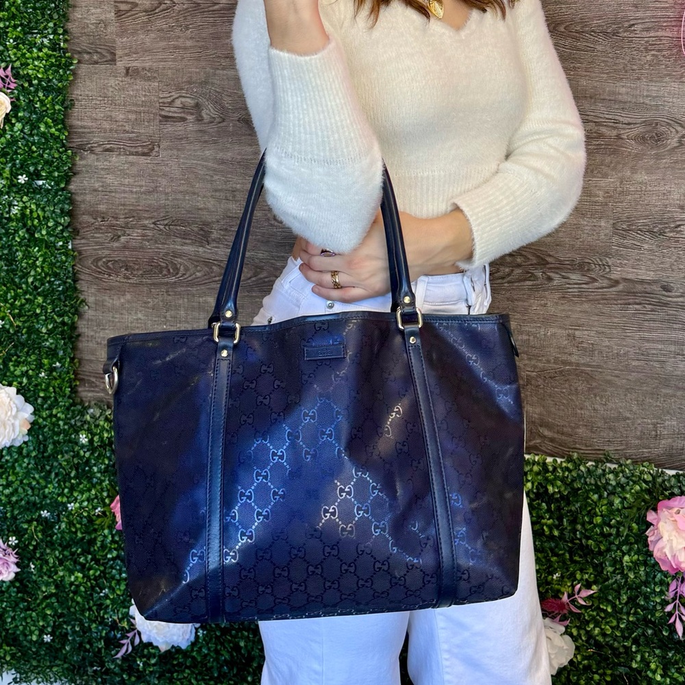 Authentic Metallic Purple Gucci Tote